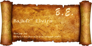 Bajkó Elvira névjegykártya